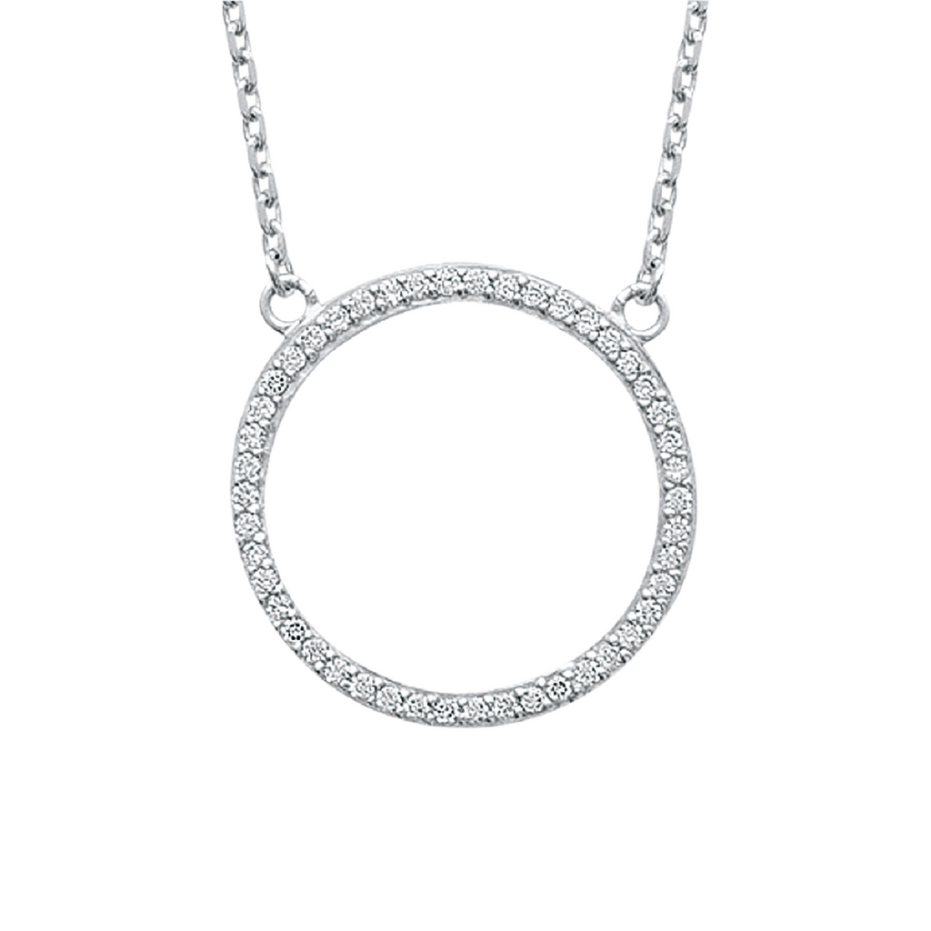 Angel Necklace in 925 Sterling Silver Plated Rhodium, view 2