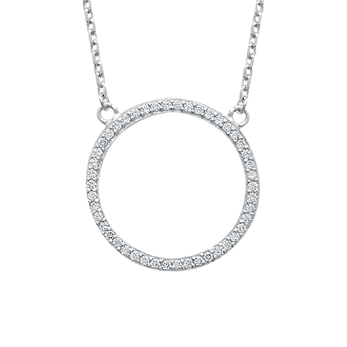 Angel Necklace in 925 Sterling Silver Plated Rhodium, view 2