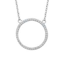 Load image into Gallery viewer, Mystigrey Angel .925 Sterling Silver Plated Rhodium Necklace for Women with Cubic Zirconia
