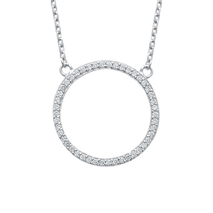 Mystigrey Angel .925 Sterling Silver Plated Rhodium Necklace for Women with Cubic Zirconia