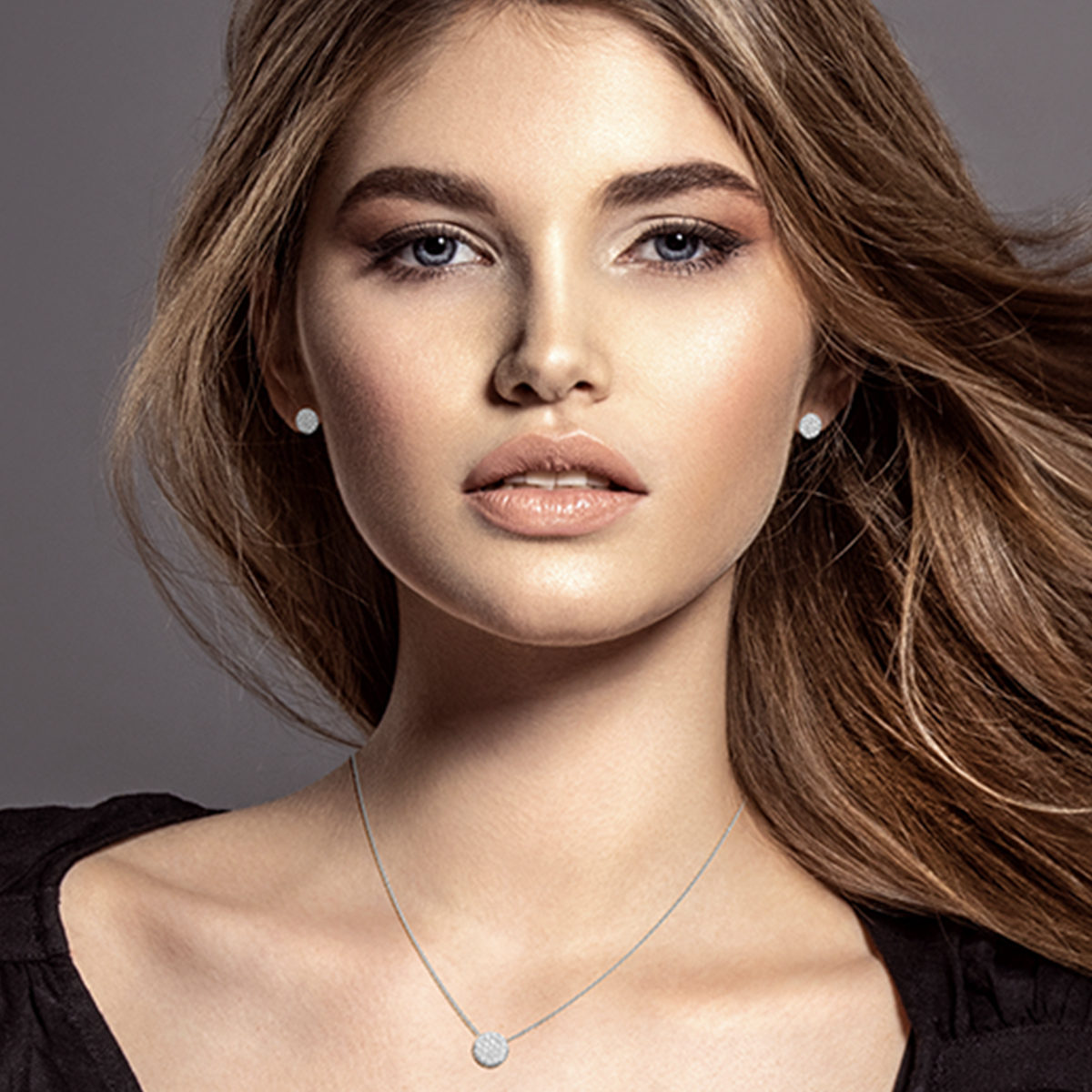 Mystigrey Amie .925 Sterling Silver Plated Rhodium and 18K Gold Plated Necklace for Women with Cubic Zirconia or Turquoise