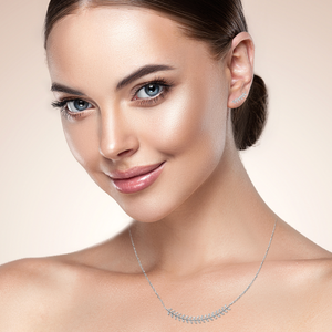 Mystigrey Eden .925 Sterling Silver Plated Rhodium and 18K Gold Plated Necklace for Women with Cubic Zirconia