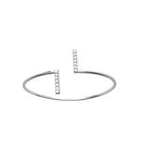 Load image into Gallery viewer, Mystigrey Gaelle .925 Sterling Silver Plated Rhodium Bangle and 18K Gold Plated for Women  with Cubic Zirconia
