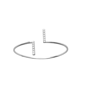 Mystigrey Gaelle .925 Sterling Silver Plated Rhodium Bangle and 18K Gold Plated for Women  with Cubic Zirconia