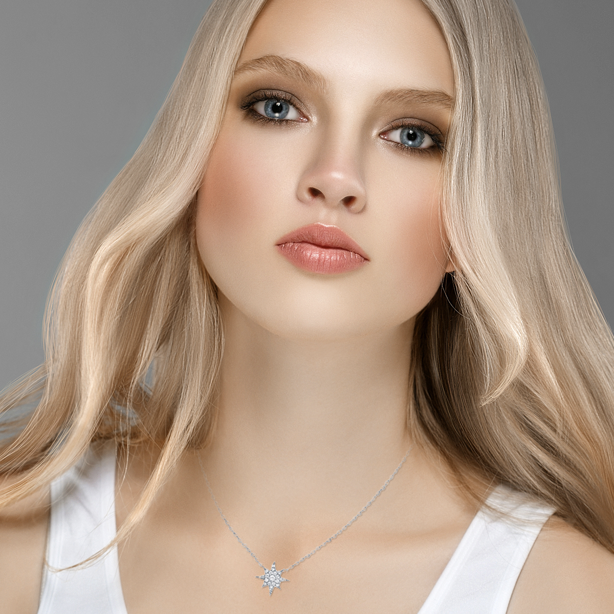 Mystigrey Polaris .925 Sterling Silver Plated Rhodium Necklace for Women with Cubic Zirconia