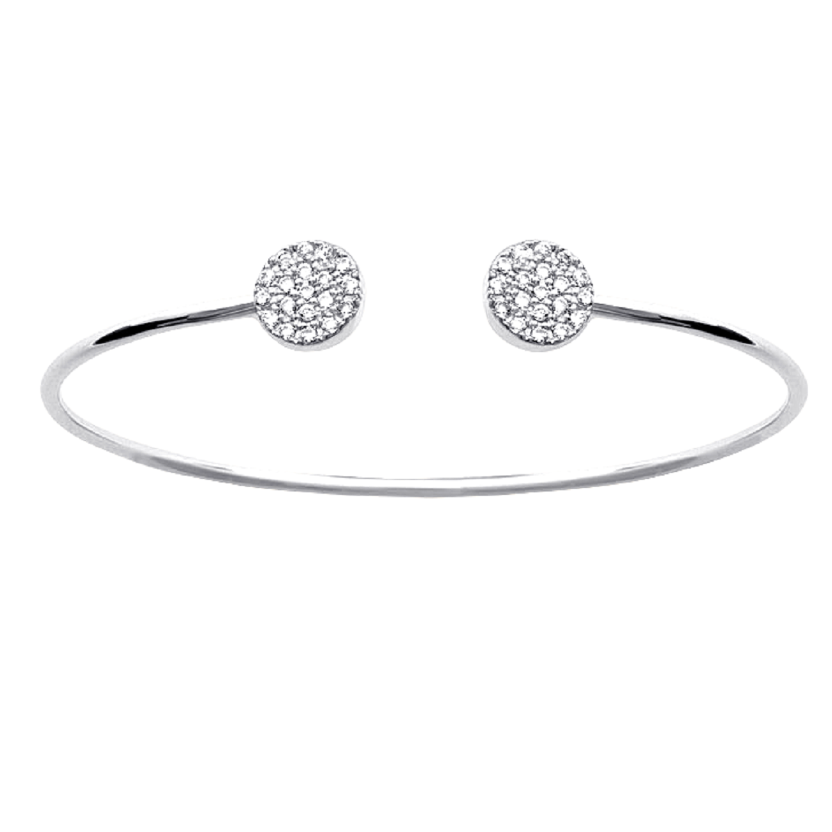 Mystigrey Amie .925 Sterling Silver Plated Rhodium or 18K Gold Plated Bangle for Women  with Cubic Zirconia