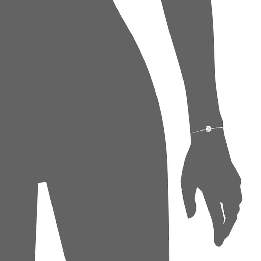 Mystigrey .925 Sterling Silver Plated Rhodium Bracelet for Women with Solitary Cubic Zirconia