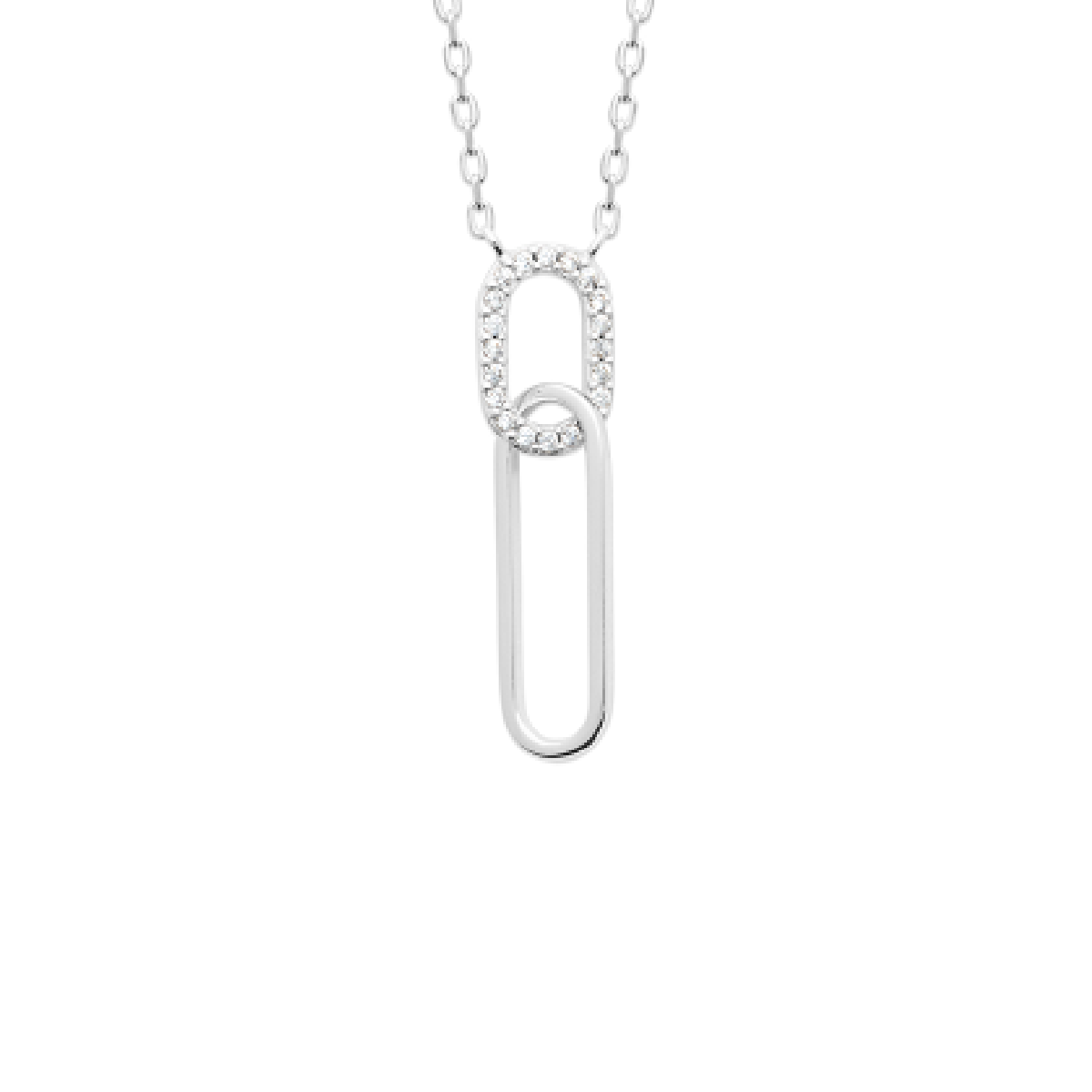 Mystigrey Mackenna .925 Sterling Silver Plated Rhodium and 18K Gold Plated Necklace for Women with Cubic Zirconia