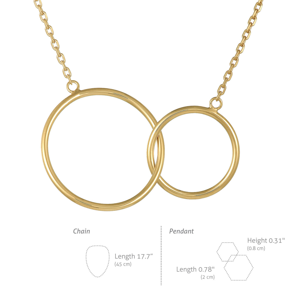 Mystigrey Lola Mother Daughter .925 Sterling Silver Plated Rhodium, 18K Rose Gold Plated and 18K Gold Plated Necklace