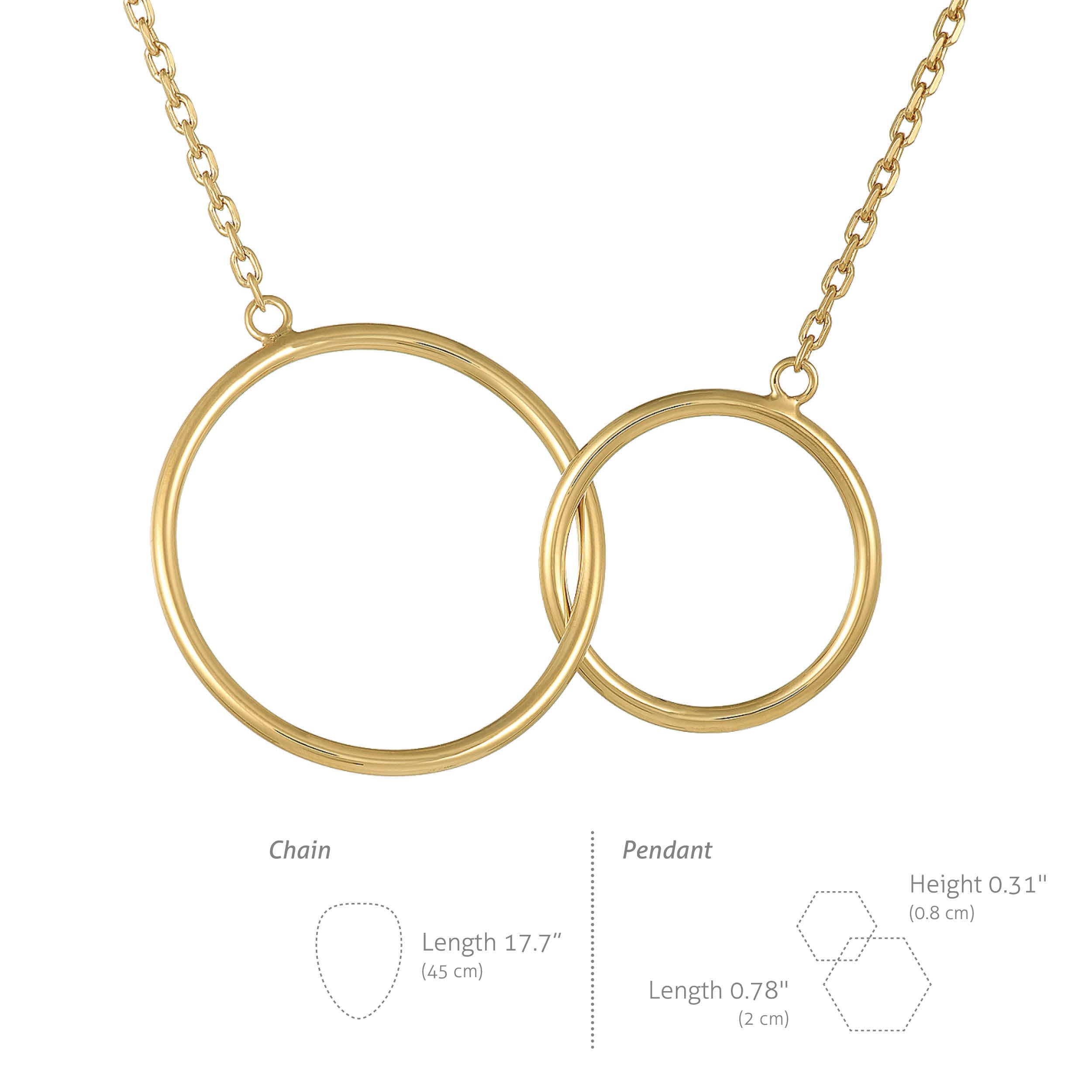 Mystigrey Lola Mother Daughter .925 Sterling Silver Plated Rhodium, 18K Rose Gold Plated and 18K Gold Plated Necklace