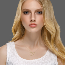 Load image into Gallery viewer, Mystigrey Lola Mother Daughter .925 Sterling Silver Plated Rhodium, 18K Rose Gold Plated and 18K Gold Plated Necklace
