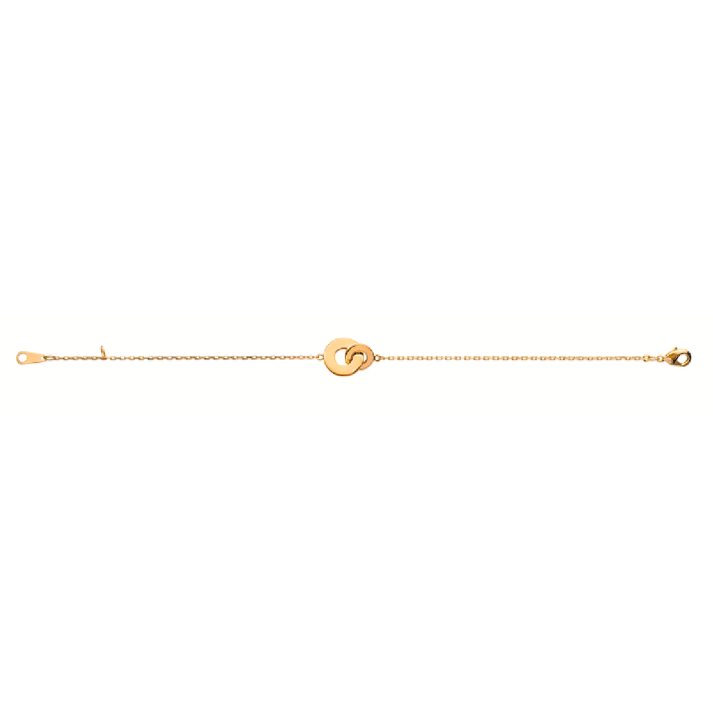 Mystigrey Carter .925 Sterling Silver Plated Rhodium and 18K Gold Plated Bracelet for Women Interlocking Circles