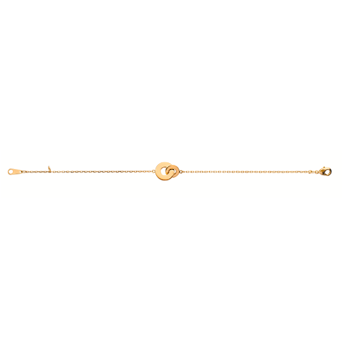 Mystigrey Carter .925 Sterling Silver Plated Rhodium and 18K Gold Plated Bracelet for Women Interlocking Circles