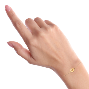Mystigrey Carter .925 Sterling Silver Plated Rhodium and 18K Gold Plated Bracelet for Women Interlocking Circles