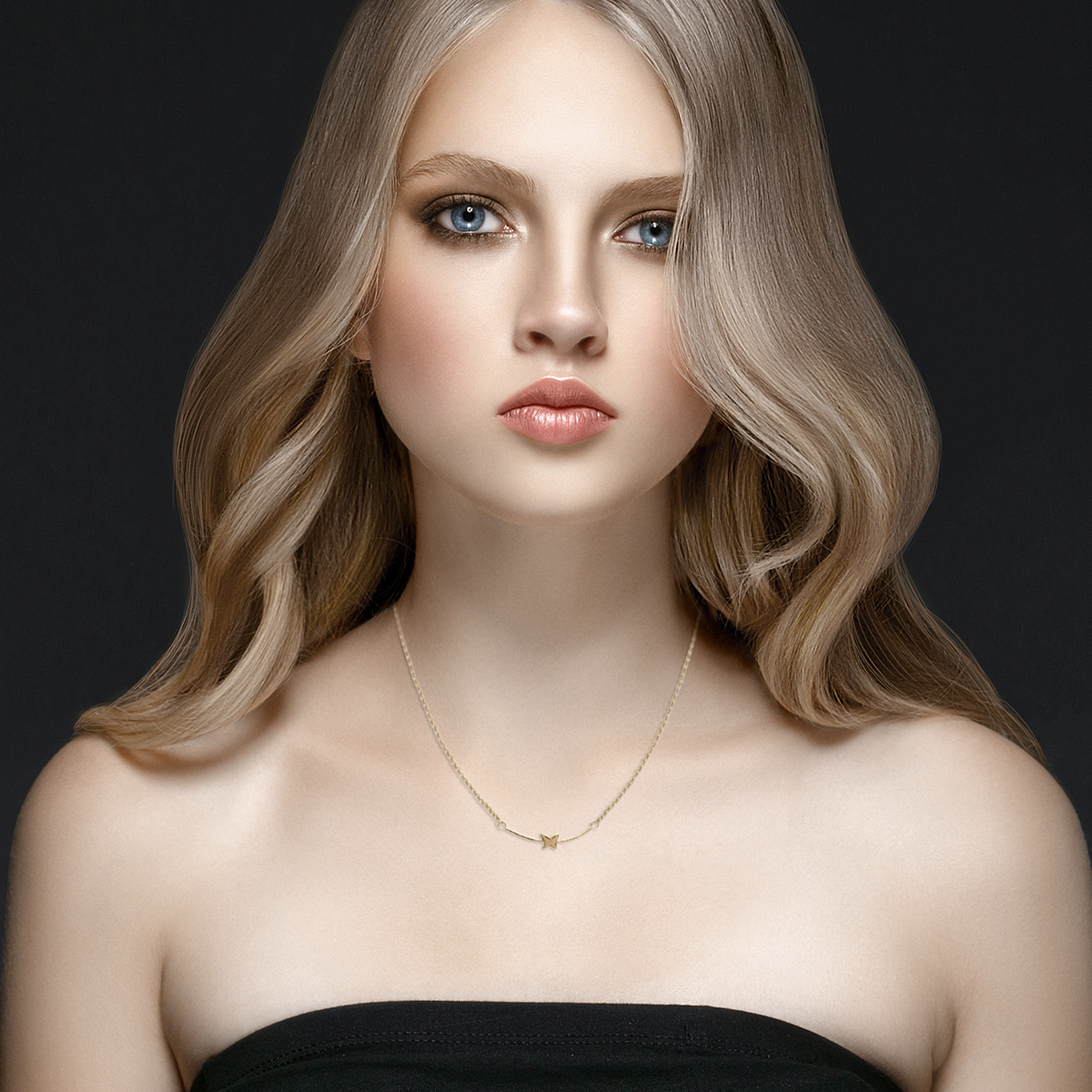 Butterfly Necklace in 18K Gold Plated, view 3