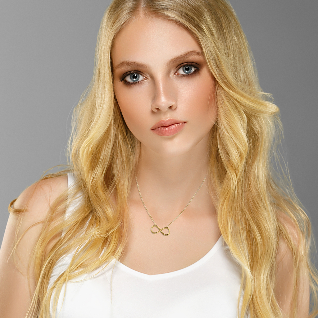 Mystigrey Infinity .925 Sterling Silver Plated Rhodium and 18K Gold Plated Necklace