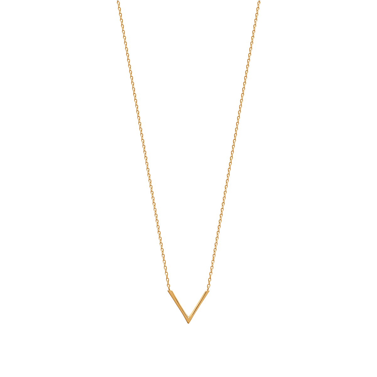 Mystigrey Aria .925 Sterling Silver Plated Rhodium and 18K Gold Plated V Necklace