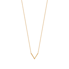 Load image into Gallery viewer, Mystigrey Aria .925 Sterling Silver Plated Rhodium and 18K Gold Plated V Necklace
