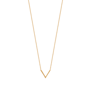 Mystigrey Aria .925 Sterling Silver Plated Rhodium and 18K Gold Plated V Necklace
