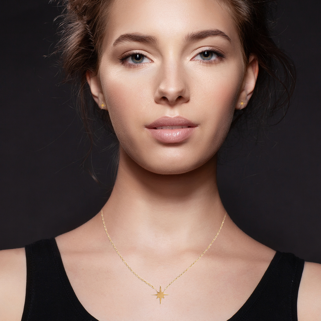 Mystigrey Polaris 18K Gold Plated  North Star Necklace for Women