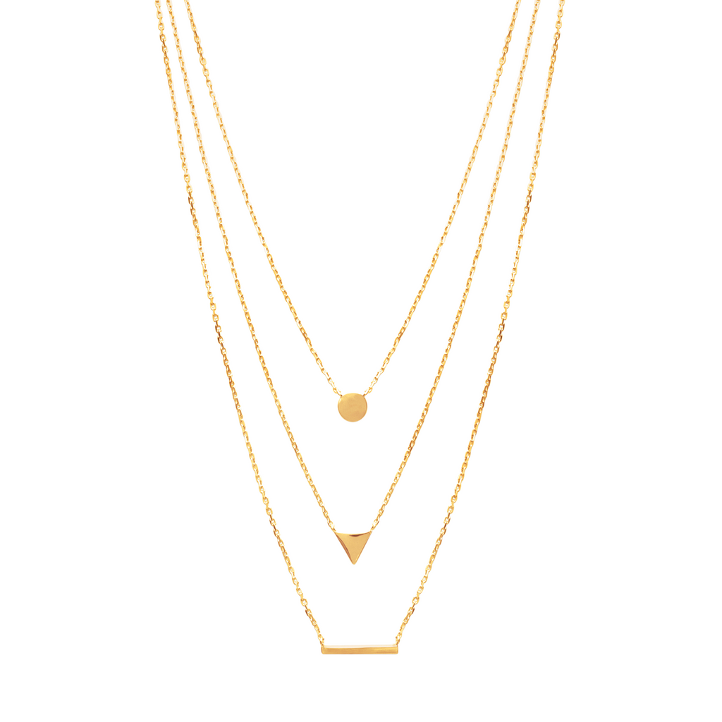 Mystigrey Victoria .925 Sterling Silver Plated Rhodium and 18K Gold Plated Necklace for Women 3 Chains