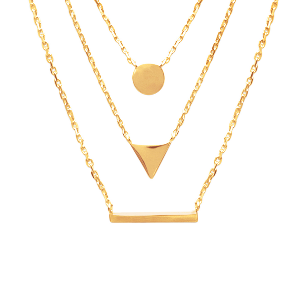 Mystigrey Victoria .925 Sterling Silver Plated Rhodium and 18K Gold Plated Necklace for Women 3 Chains