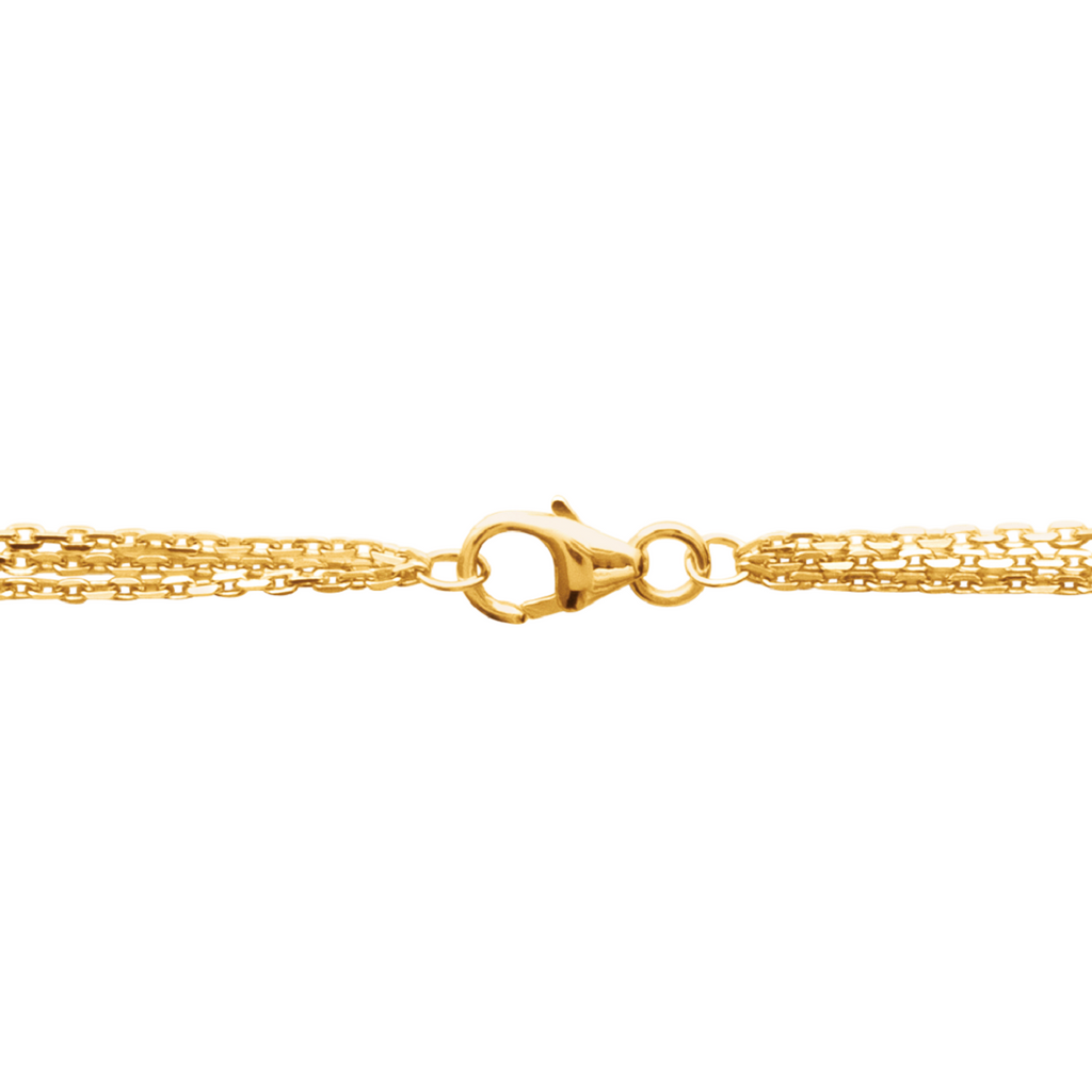 Mystigrey Victoria .925 Sterling Silver Plated Rhodium and 18K Gold Plated Necklace for Women 3 Chains