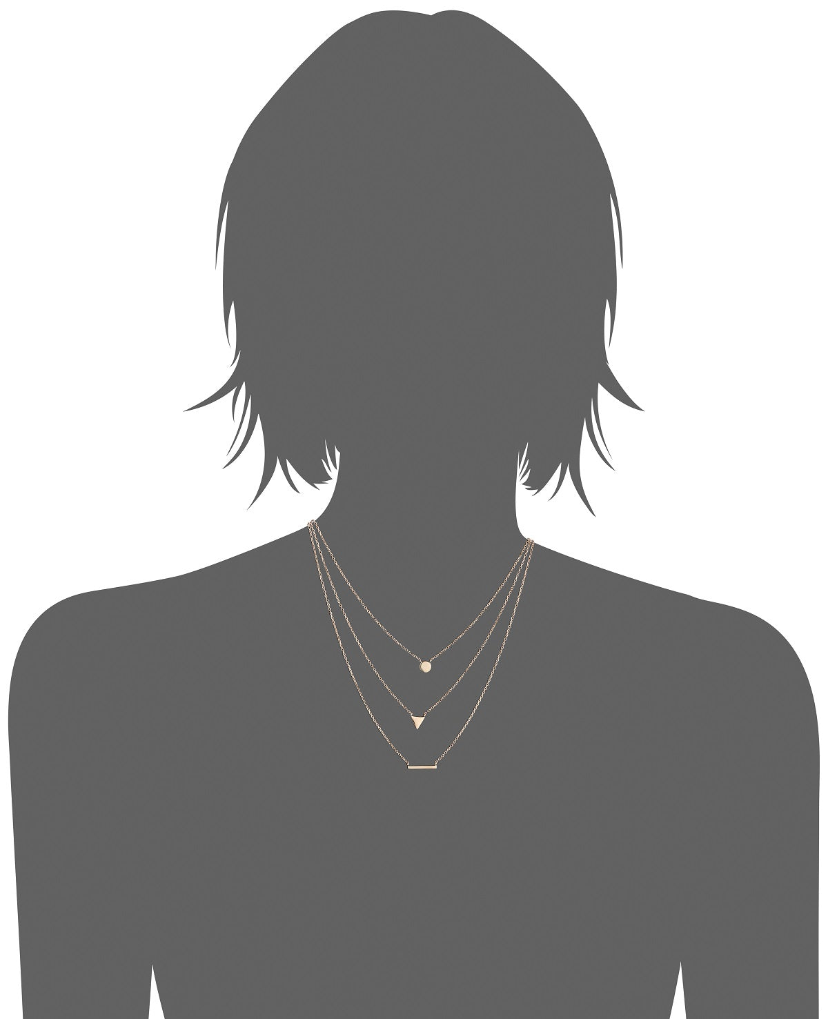 Mystigrey Victoria .925 Sterling Silver Plated Rhodium and 18K Gold Plated Necklace for Women 3 Chains