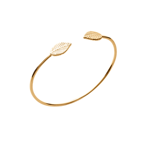 Mystigrey Autumn .925 Sterling Silver Plated Rhodium and 18K Gold Plated Bangle for Women