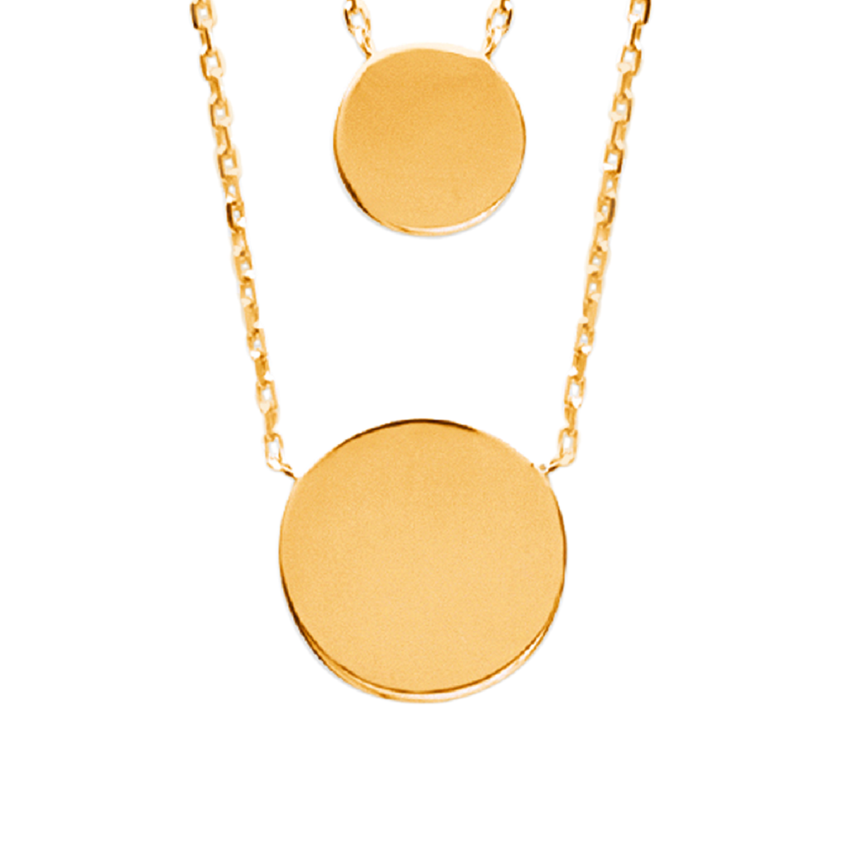 Mystigrey Lucy Double Circle 18K Gold Plated  Dual Necklace for Women two Circles