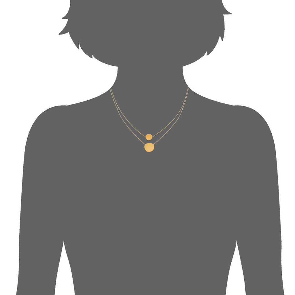 Mystigrey Lucy Double Circle 18K Gold Plated  Dual Necklace for Women two Circles