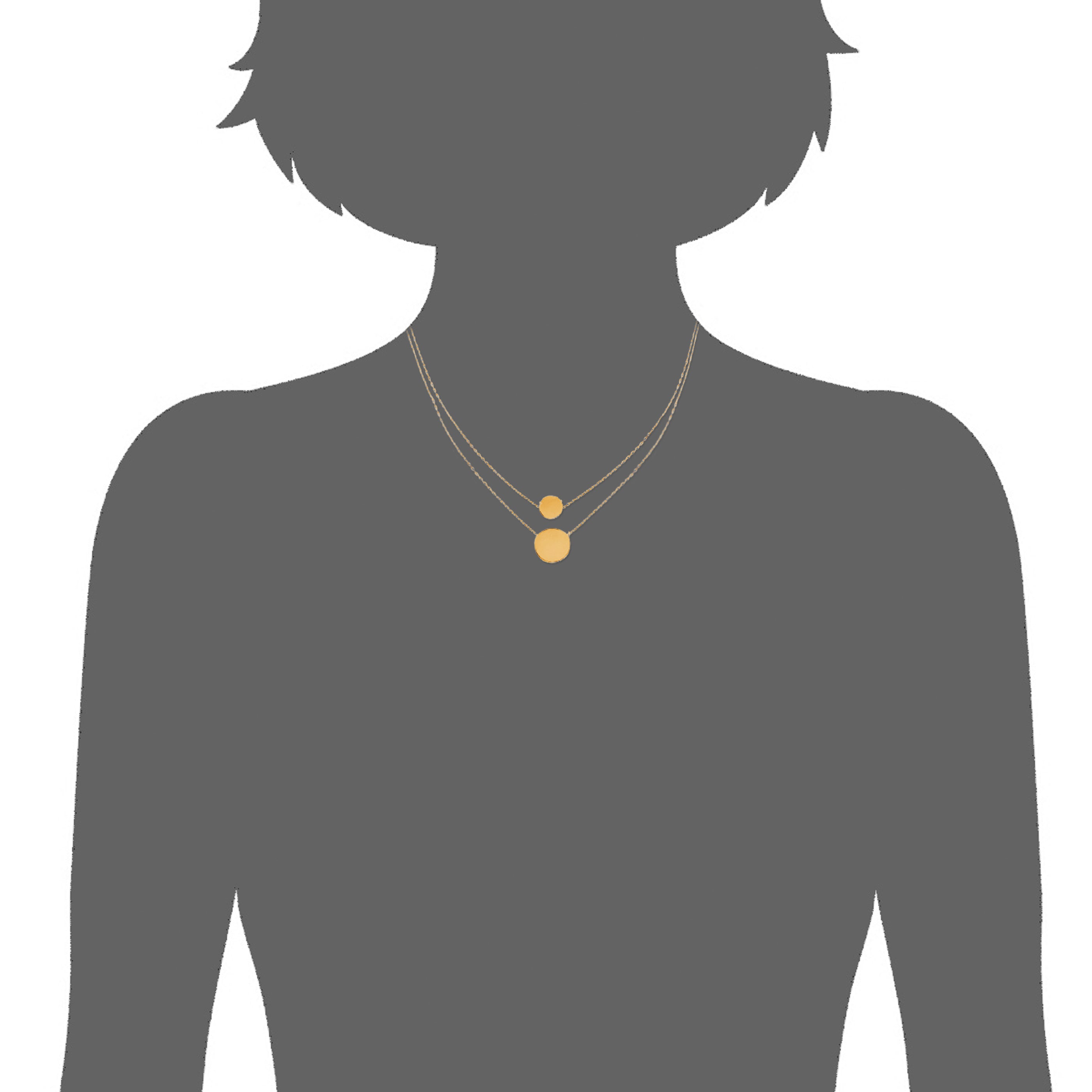 Mystigrey Lucy Double Circle 18K Gold Plated  Dual Necklace for Women two Circles