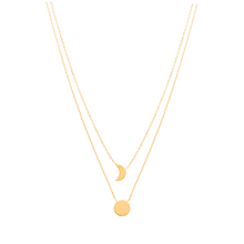 Load image into Gallery viewer, Mystigrey Moon .925 Sterling Silver Plated Rhodium and 18K Gold Plated Dual Necklace
