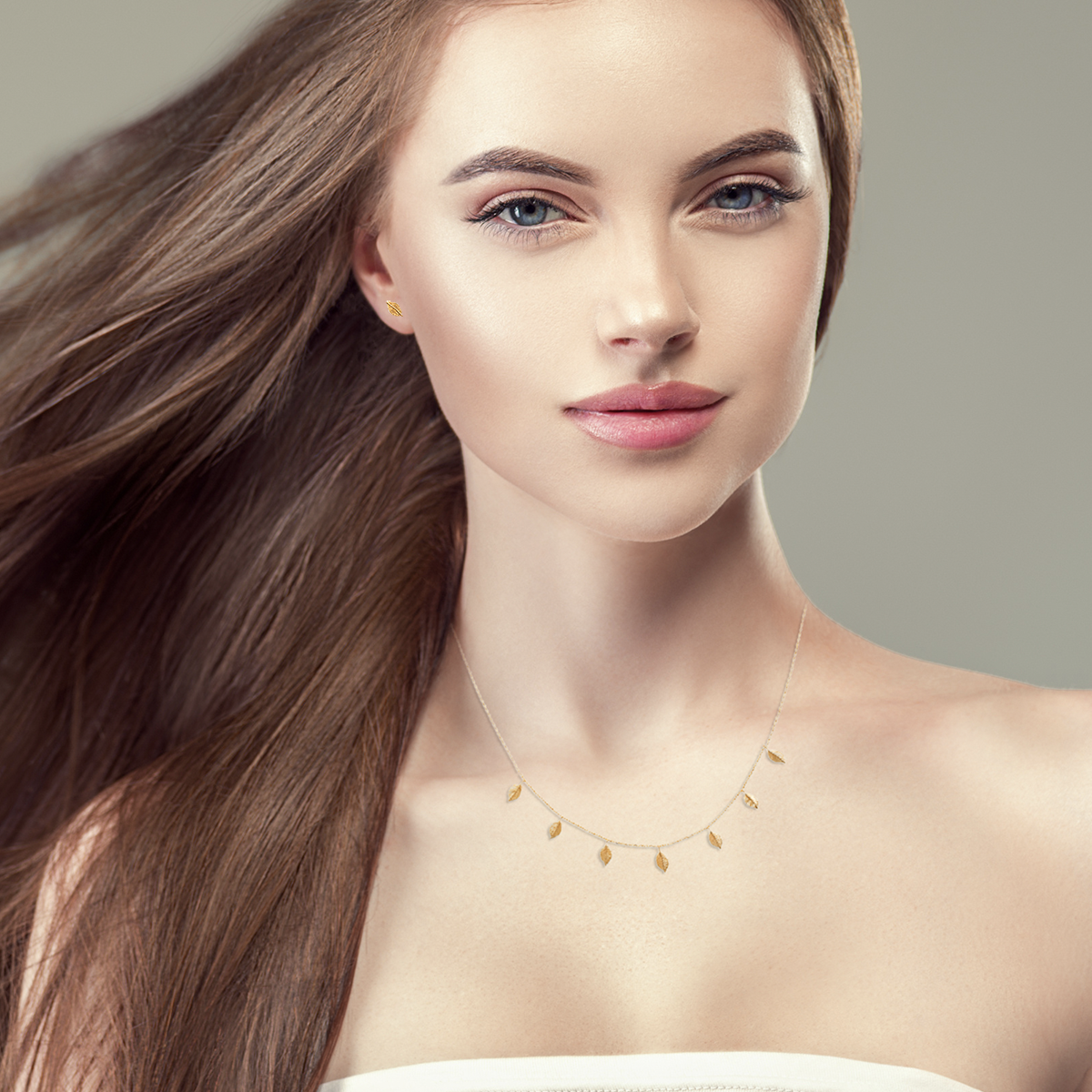 Mystigrey Autumn .925 Sterling Silver Plated Rhodium  and 18K Gold Plated Necklace