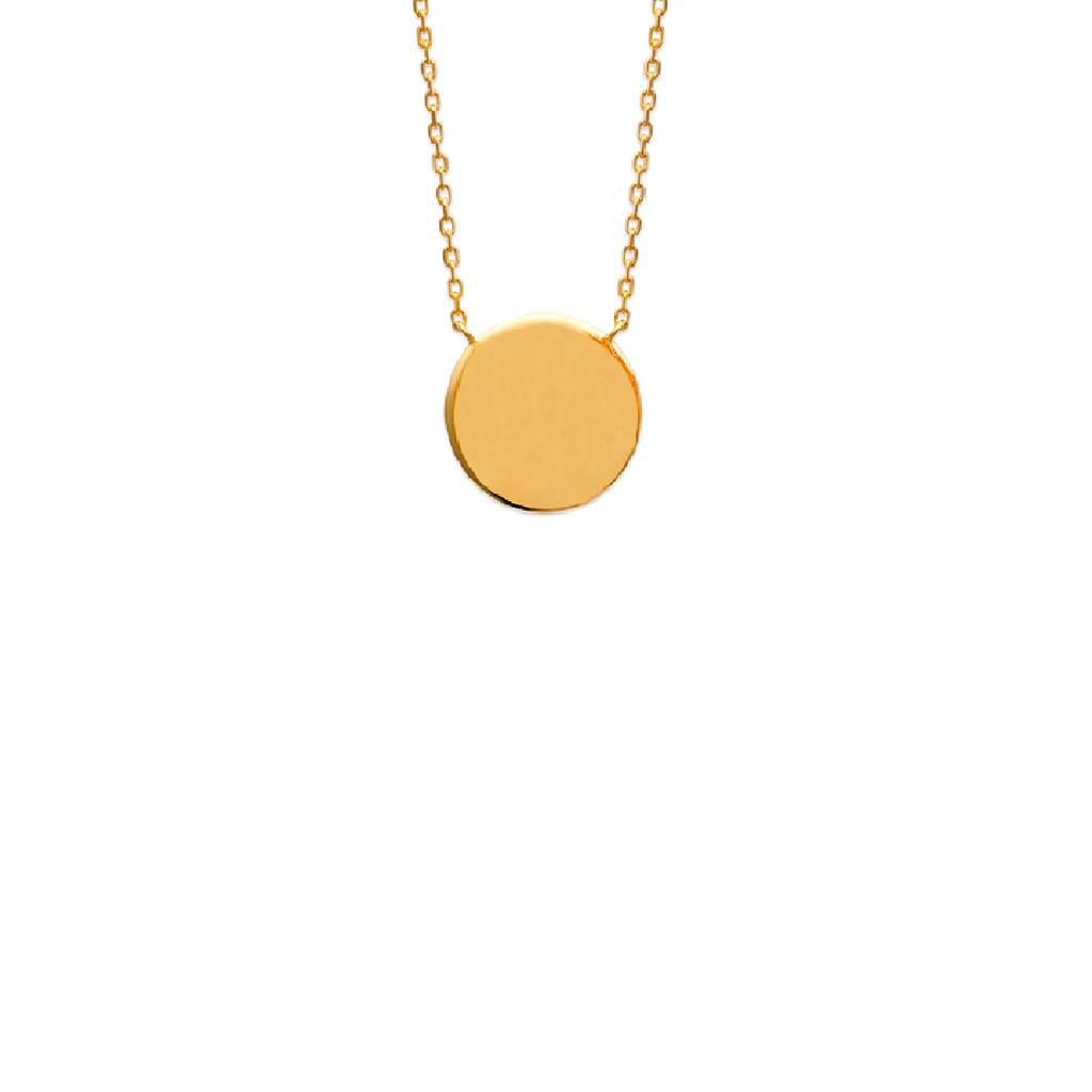 Mystigrey Lucy Circle 925 Sterling Silver Plated Rhodium and 18K Gold Plated Necklace for Women One Circle