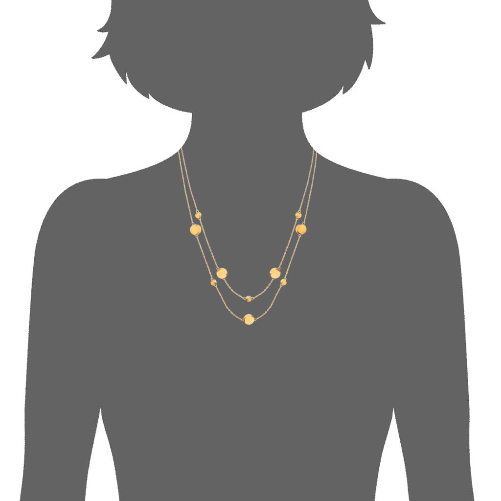Lucy Dual Dot Necklace in 18K Gold Plated, view 3