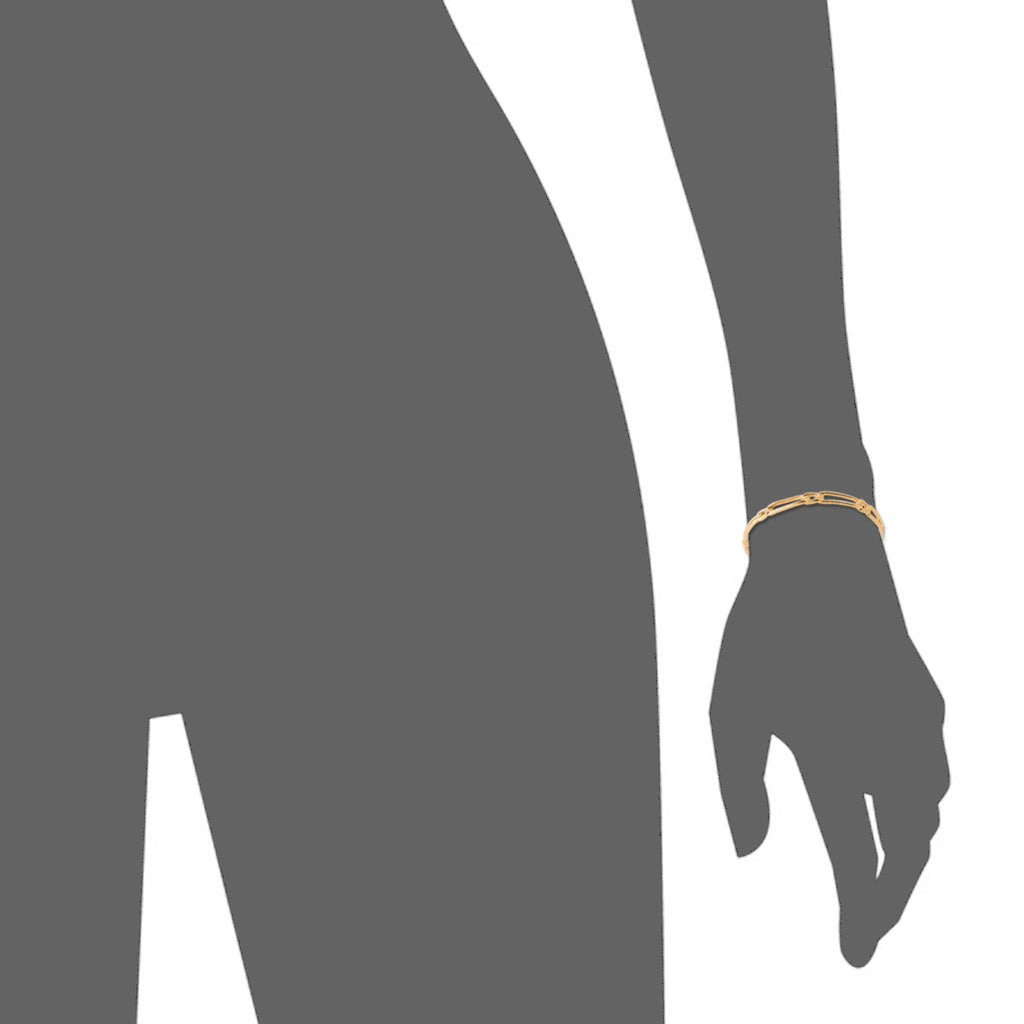 Mystigrey Julie .925 Sterling Silver Plated Rhodium and 18K Gold Plated Bangle for Women
