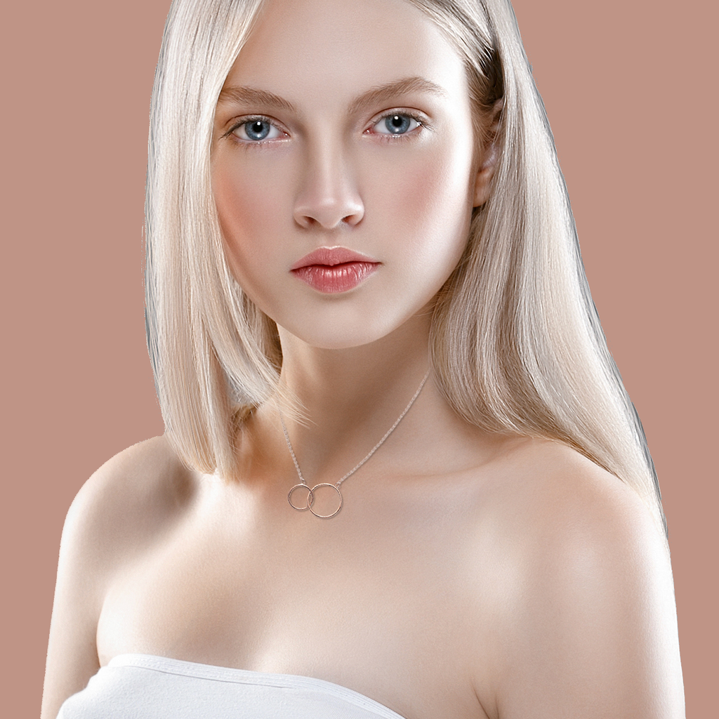 Mystigrey Lola Mother Daughter .925 Sterling Silver Plated Rhodium, 18K Rose Gold Plated and 18K Gold Plated Necklace