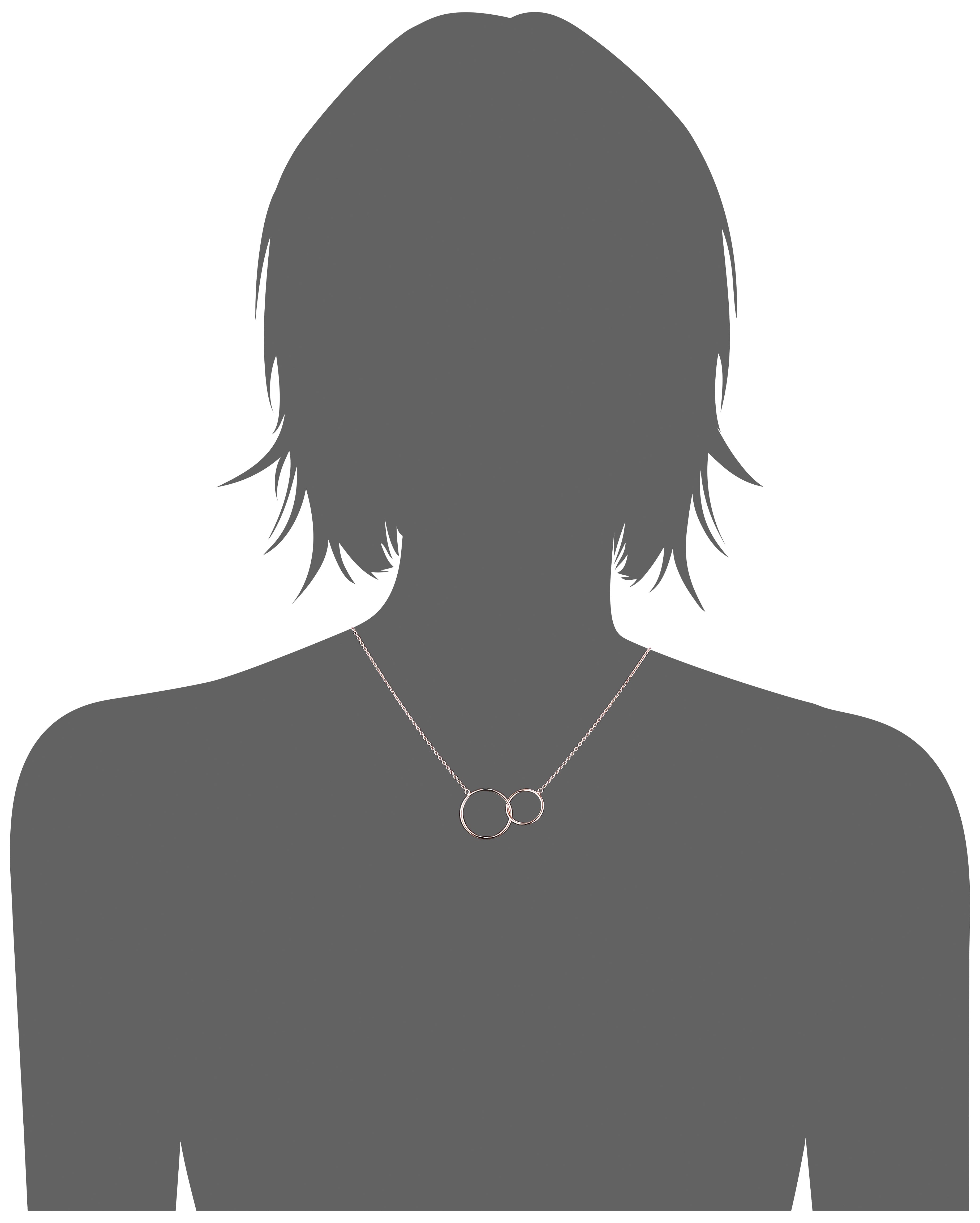 Mystigrey Lola Mother Daughter .925 Sterling Silver Plated Rhodium, 18K Rose Gold Plated and 18K Gold Plated Necklace
