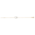 Milena Two Small Hearts Bracelet in 925 Sterling Silver Plated Rhodium or 18K Gold Plated, view 2