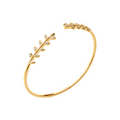 Mystigrey Eden .925 Sterling Silver Plated Rhodium and 18K Gold Plated Bangle for Women  with Cubic Zirconia