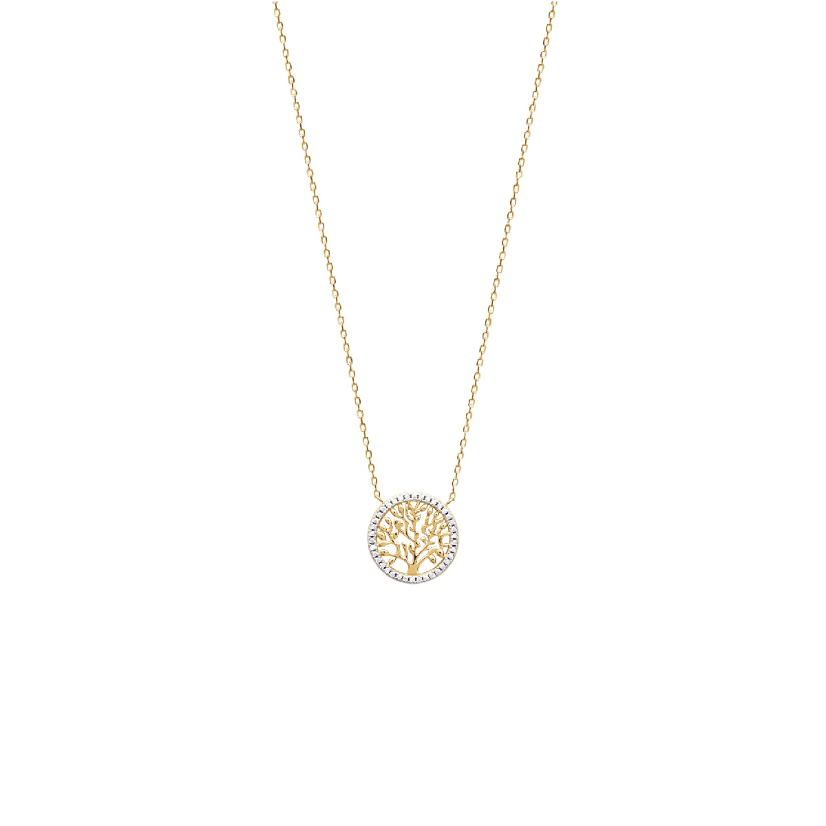 Mystigrey Mael .925 Sterling Silver Plated Rhodium and 18K Gold Plated Necklace for Women with Cubic Zirconia