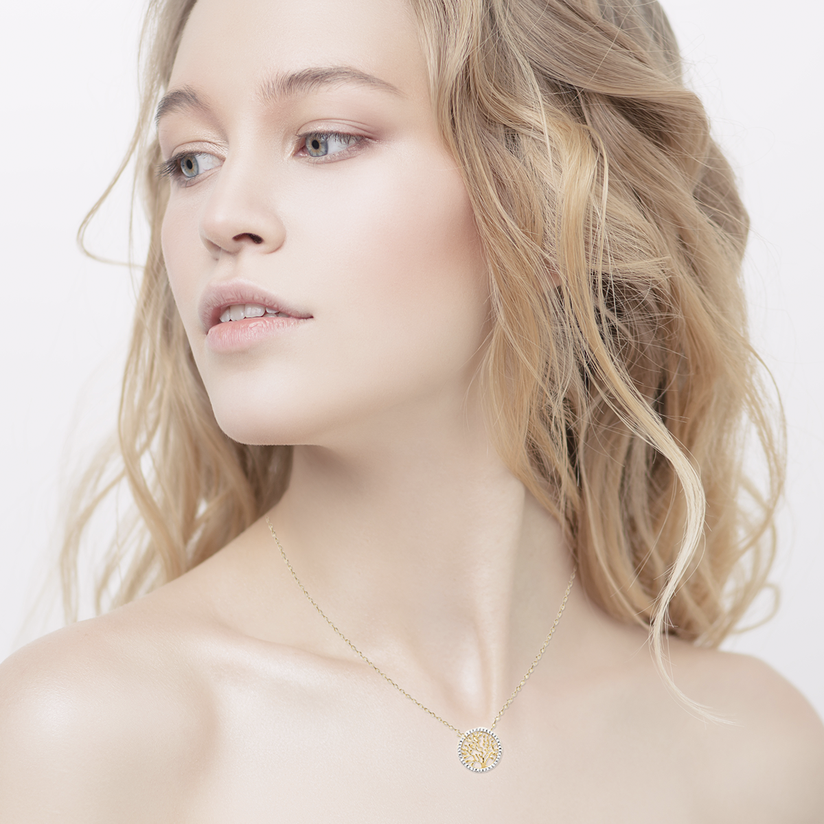Mystigrey Mael .925 Sterling Silver Plated Rhodium and 18K Gold Plated Necklace for Women with Cubic Zirconia