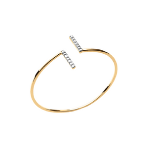 Mystigrey Gaelle .925 Sterling Silver Plated Rhodium Bangle and 18K Gold Plated for Women  with Cubic Zirconia