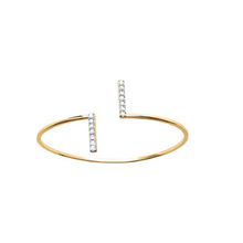 Load image into Gallery viewer, Mystigrey Gaelle .925 Sterling Silver Plated Rhodium Bangle and 18K Gold Plated for Women  with Cubic Zirconia
