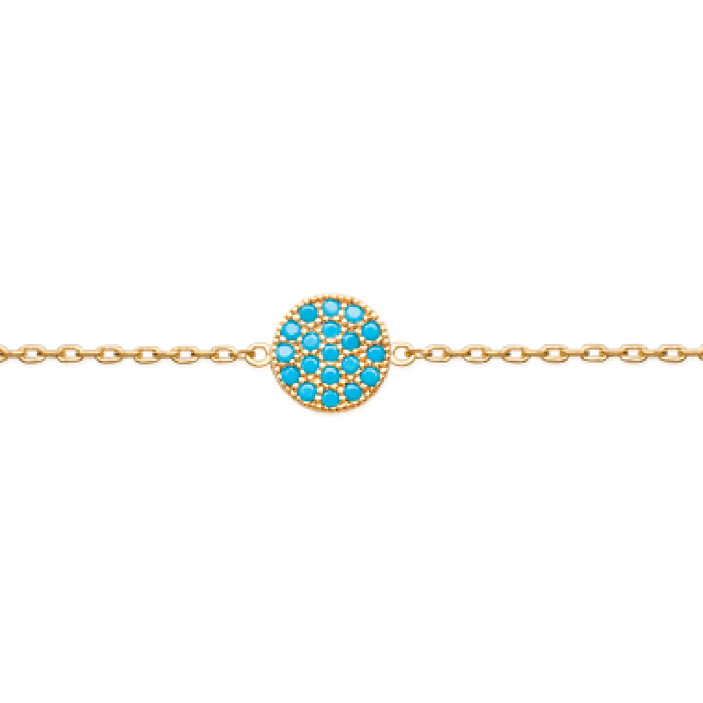 Mystigrey Amie .925 Sterling Silver Plated Rhodium and 18K Gold Plated Bracelet for Women with Cubic Zirconia or Turquoise
