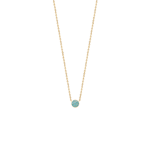 Mystigrey Amie .925 Sterling Silver Plated Rhodium and 18K Gold Plated Necklace for Women with Cubic Zirconia or Turquoise