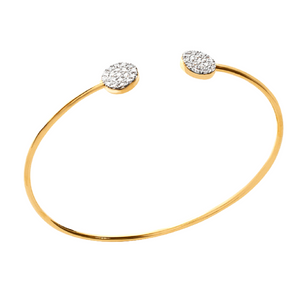 Mystigrey Amie .925 Sterling Silver Plated Rhodium or 18K Gold Plated Bangle for Women  with Cubic Zirconia