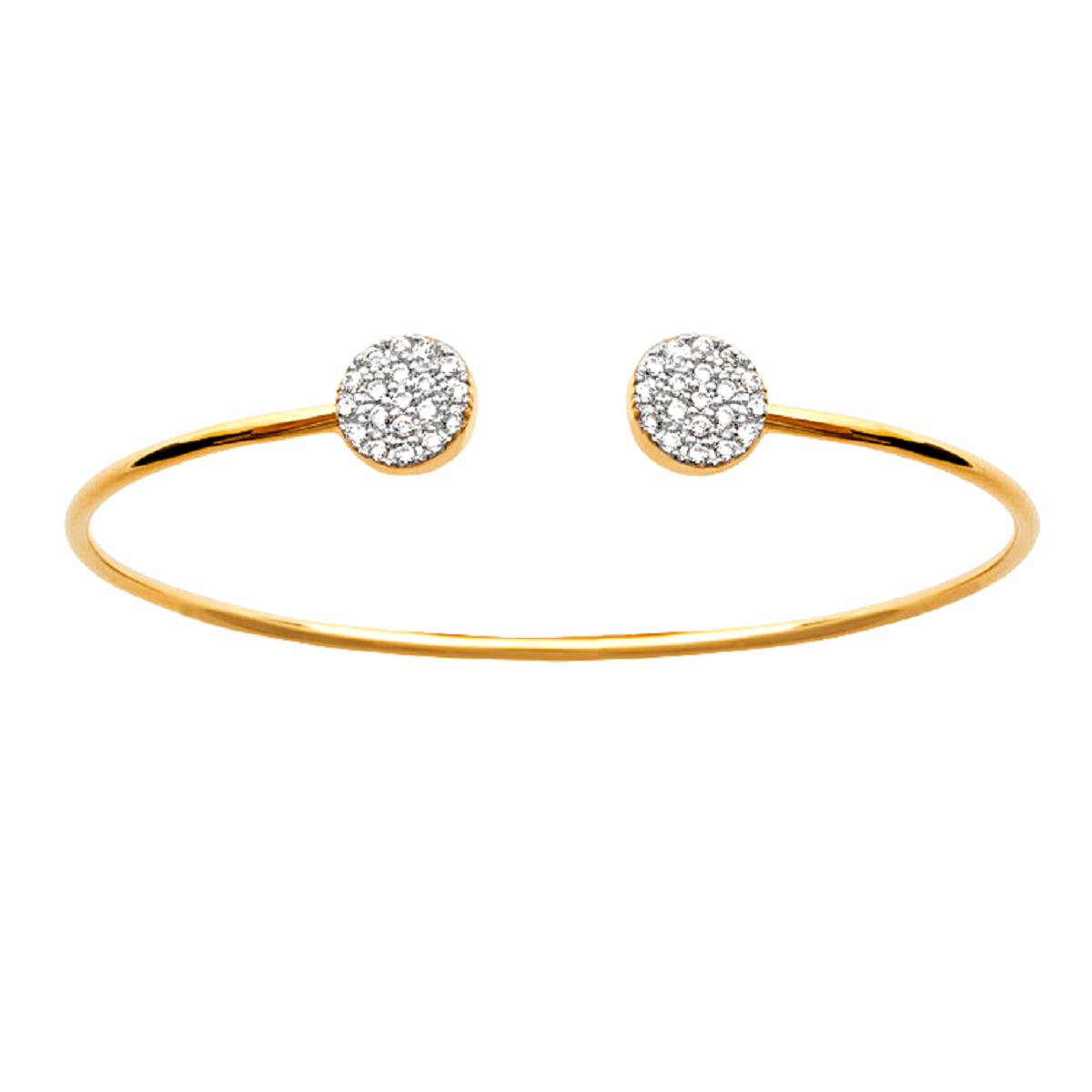 Mystigrey Amie .925 Sterling Silver Plated Rhodium or 18K Gold Plated Bangle for Women  with Cubic Zirconia
