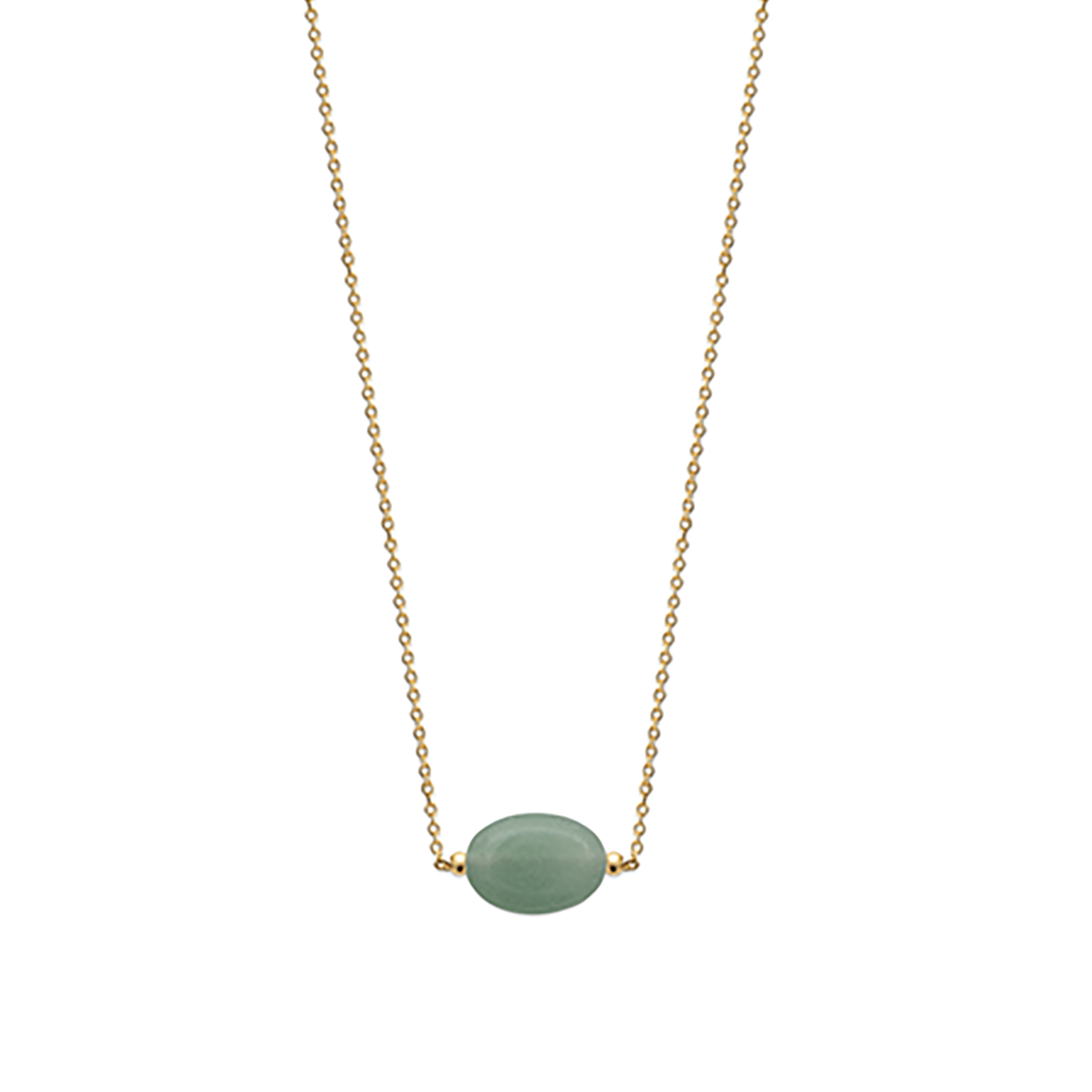 Mystigrey Serenity 18K Gold Plated  Necklace for Women Gold Available in Black Agate, Purple Amethyst, Green Aventurine or White Quartz Large